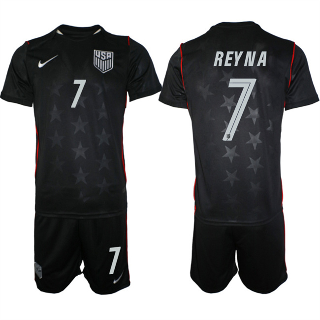 Men's United States #7 Gio Reyna Black 2026 Away Soccer Jersey Suit